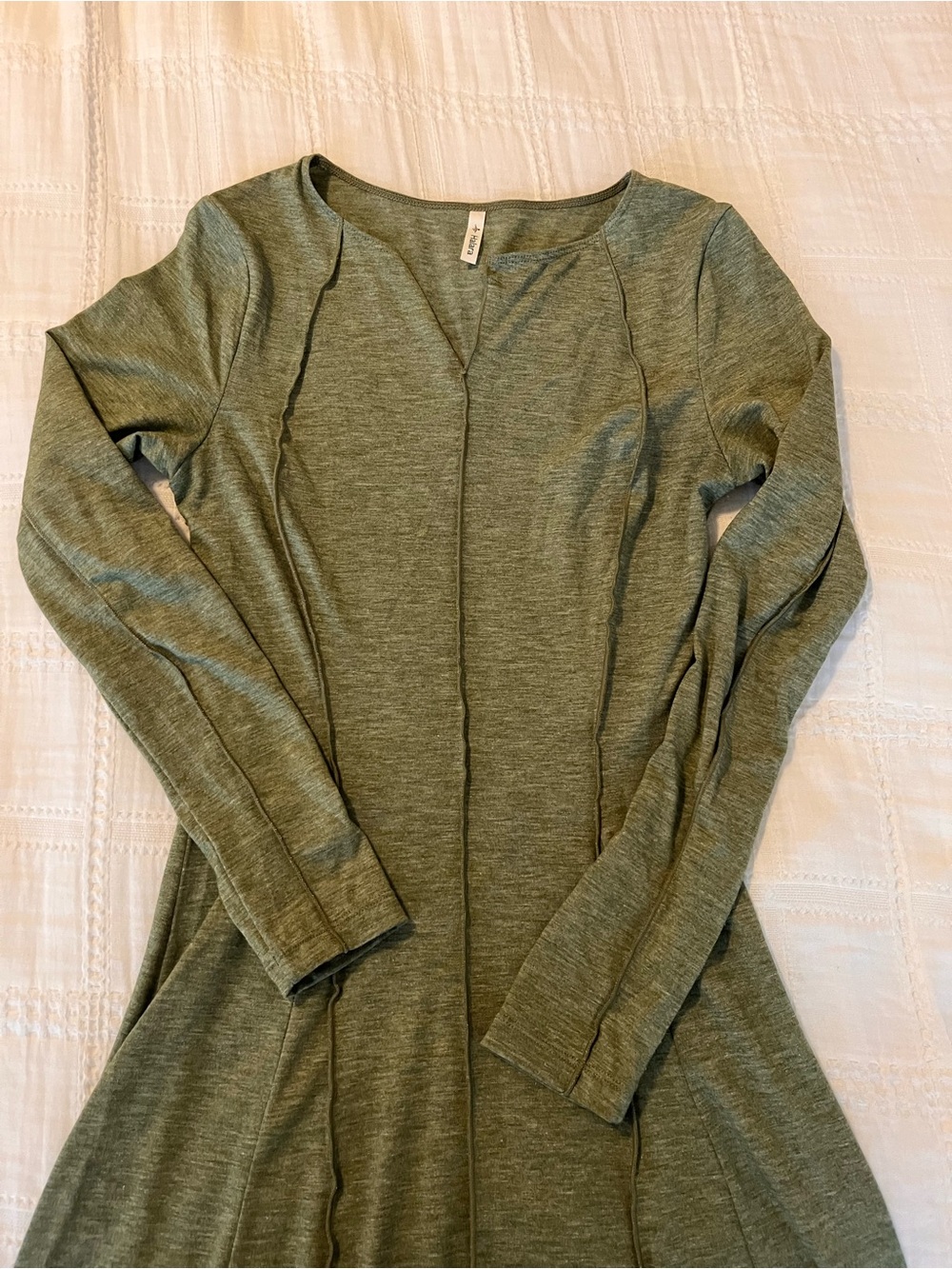 HALARA Olive Green Long Sleeve Seamed Tunic
